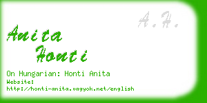 anita honti business card